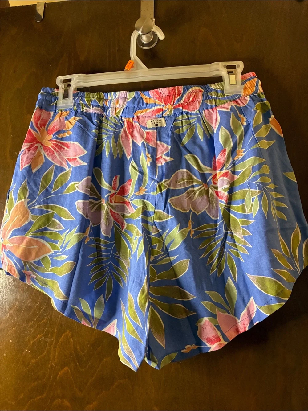 Billabong Women's Blue Tropical Floral Drawstring Shorts